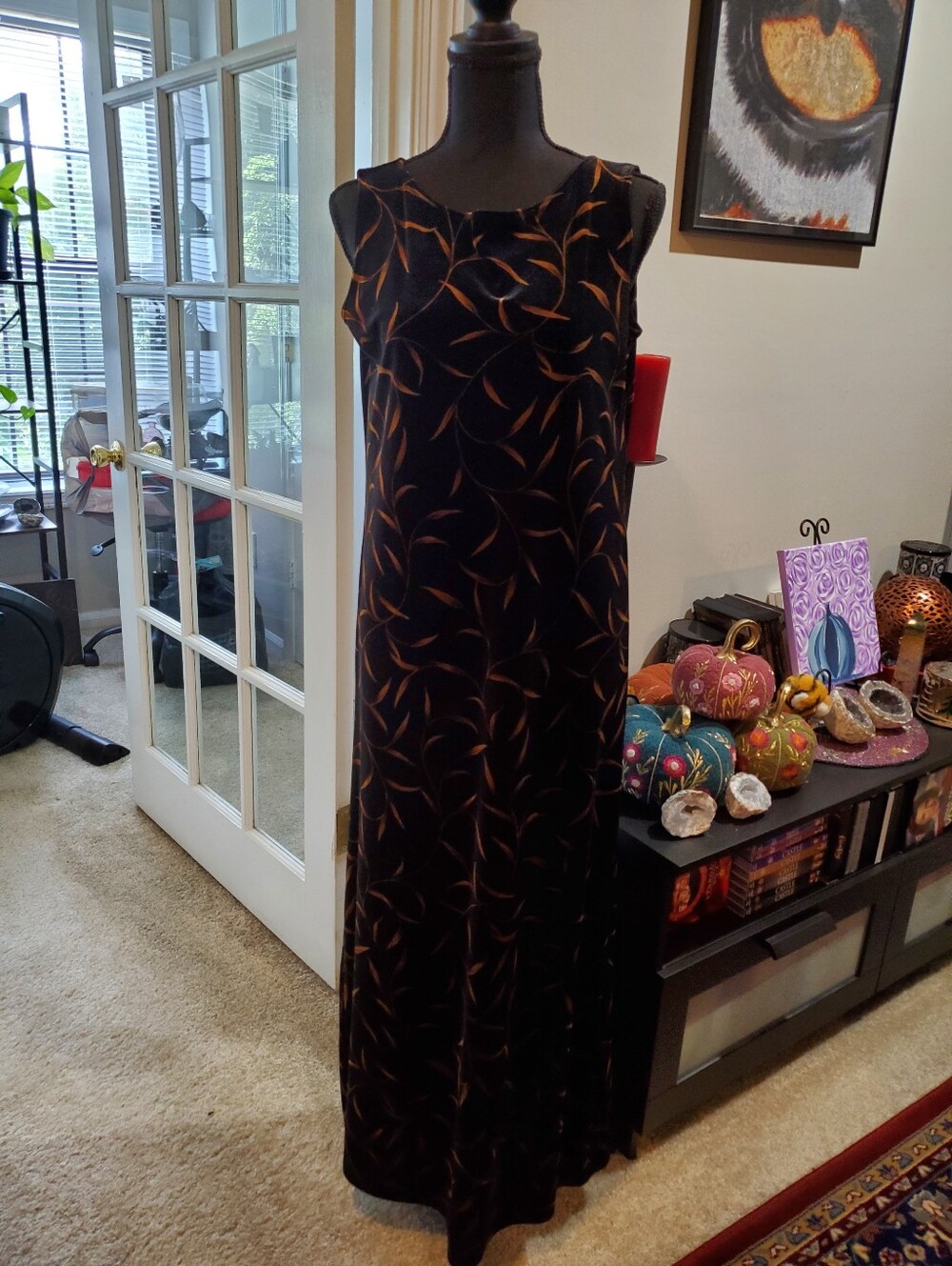 Women's Stretch Velvet Maxi Dress